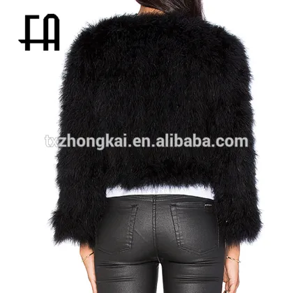 Factory direct wholesale price ostrich fur jacket