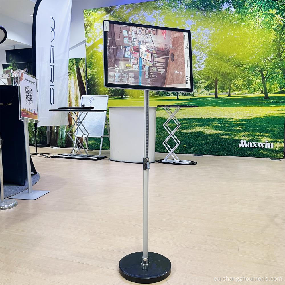 Seinale titularraren solairua zutik dagoen kartela stand