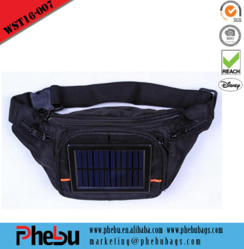 Cheap small solar panel sport waist bag(WST16-007)