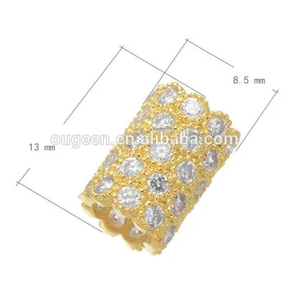 hot sale platinum colour diamond cz micro pave bead brass metal loose beads for snake bracelet