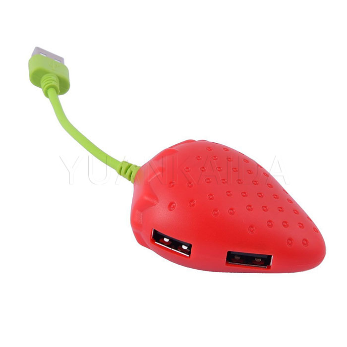 Fruit Strawberry 4 Port Usb Hub