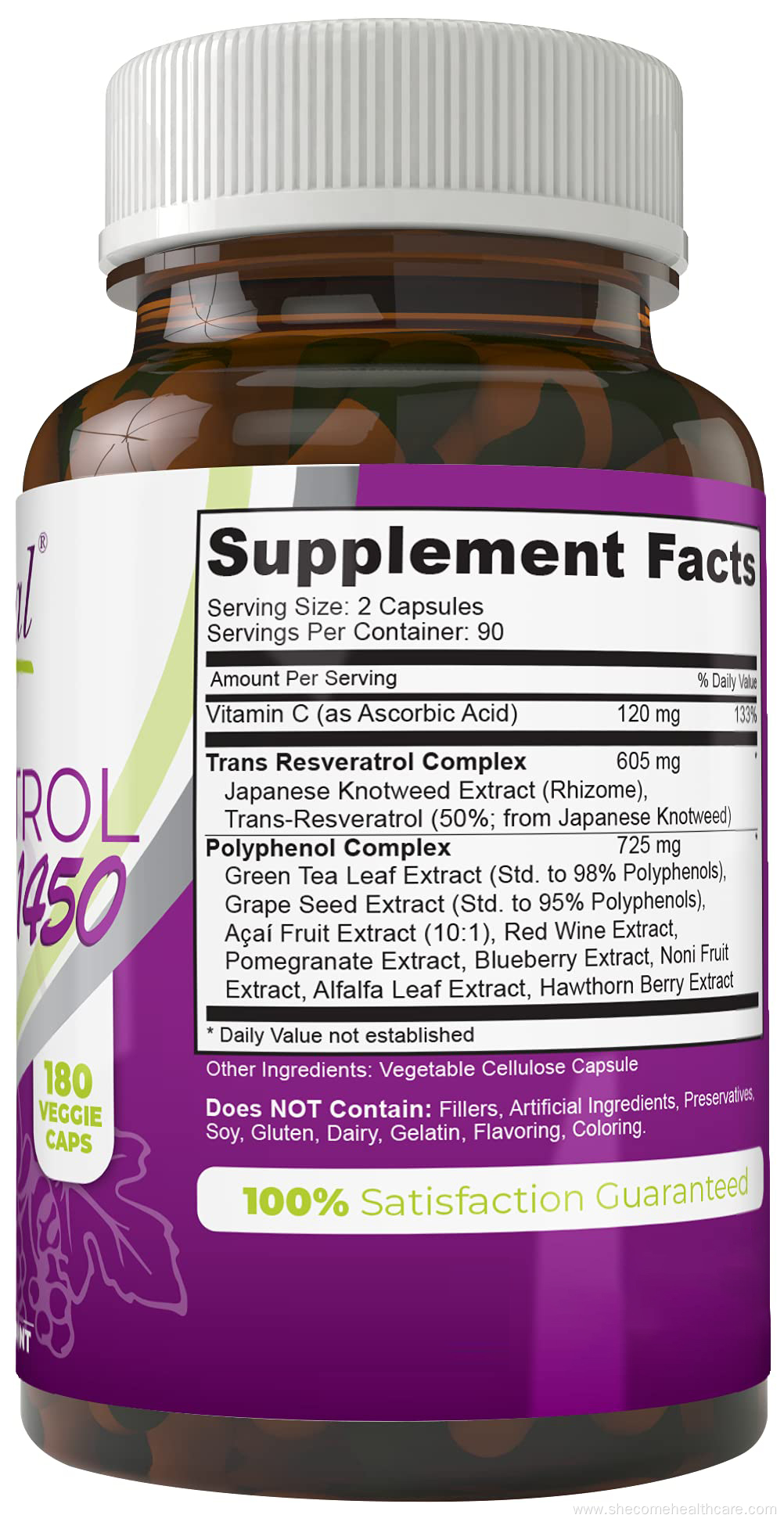 Trans Resveratrol Supplemen Promotes Anti-Aging capsules