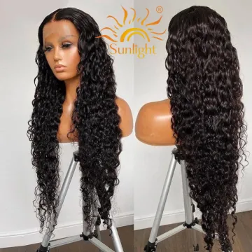Sunlight pre pluck lace wig water wave indian hair wigs natural 13x4 lace front wig human hair