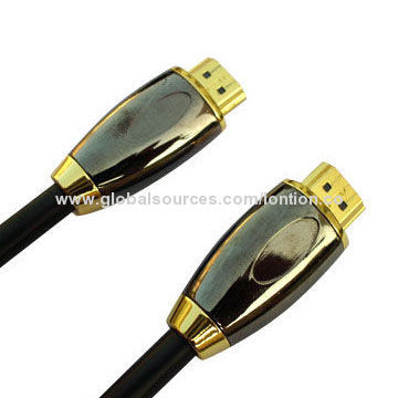 Slim cable dual color gold plated HDMI 19p AM to AM, supports 3D & HDTV, CE/FCC/RoHS