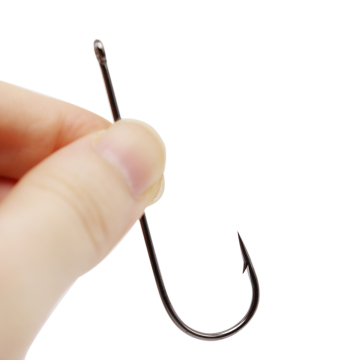 Saiz terbaik 1 keluli tahan karat panjang cangkuk ikan shank untuk air masin dan memancing air tawar
