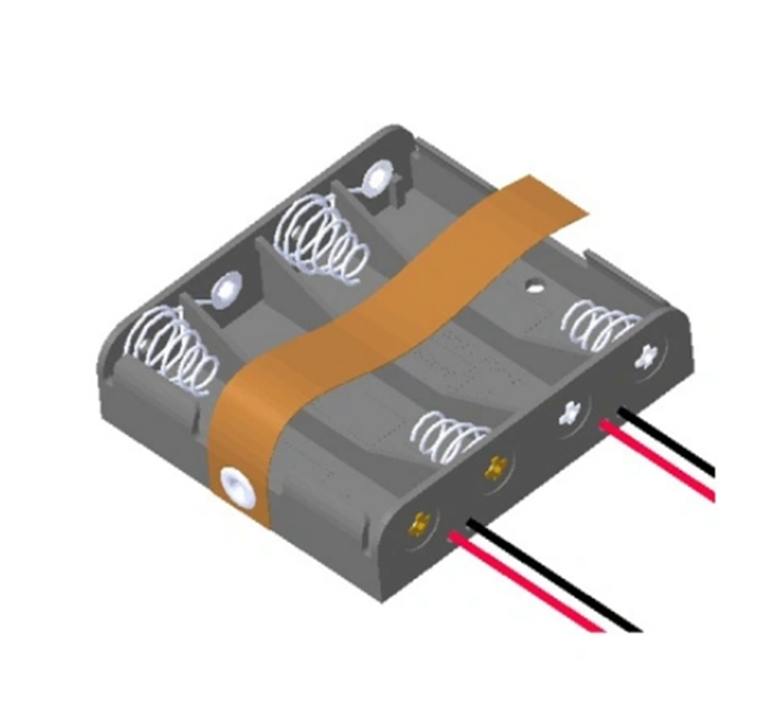 4 AA Portor de batería con cables de alambre