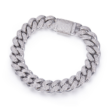 Premium Lab Diamond 8MM Cuban Link ကွင်းဆက်ကွင်းဆက်