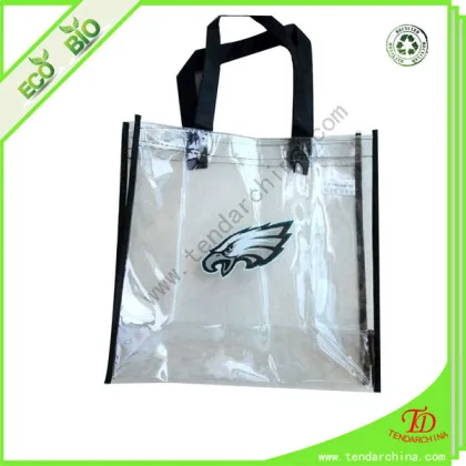 With Colors Fabric Handles And Edges Tote Bag Handbag OR School Handbag PVC Handbag