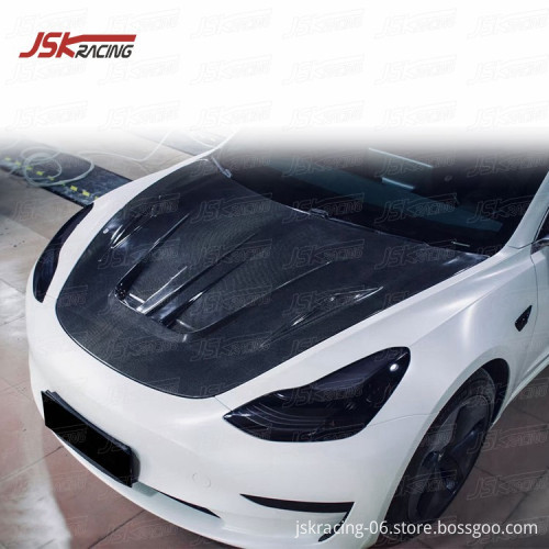 JSK-1 Style Carbon Fiber Hood for 2017-2019 Tesla Model 3