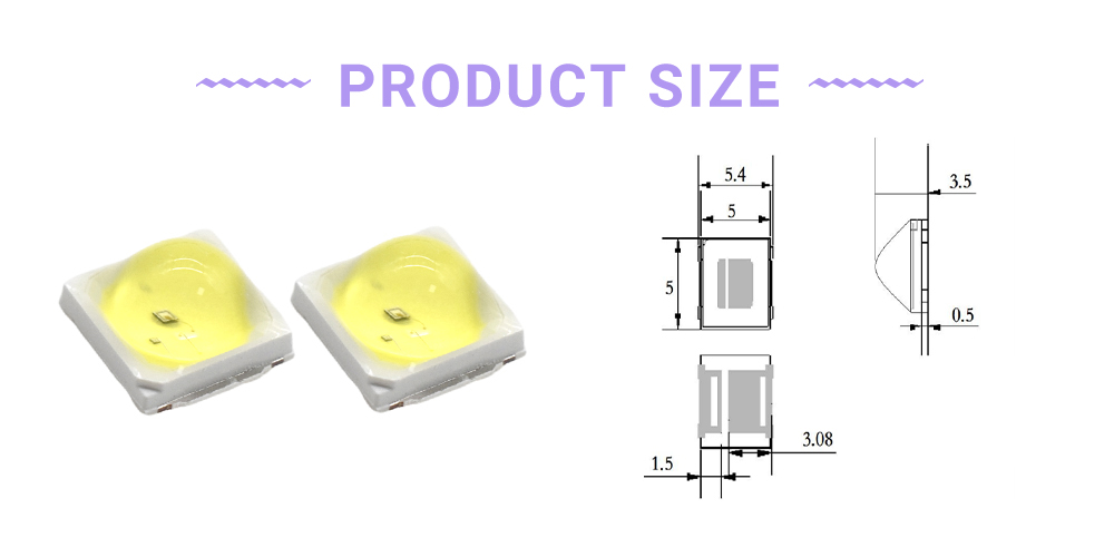 size of SMD LED for nail lamp