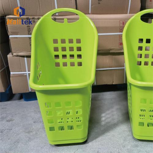 Large Capacity Colorful Plastic Roll Shopping Trolley Basket