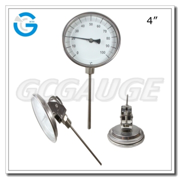 High quality 4inch 100mm stainless steel bimetal thermometer 360 angle