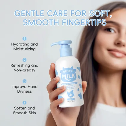 LAIKOU Milk Hand Cream 200g - Moisturizing Whitening Hand Care Cream with Hyaluronic Acid