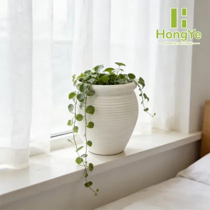 Sophisticated White Striped Flower Container