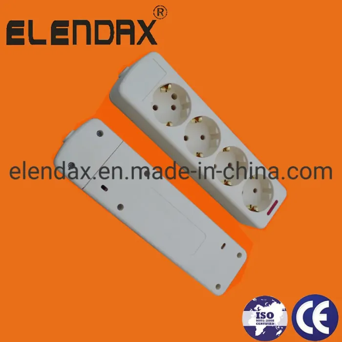 Soket Ekstensi Daya Gaya Eropa 4 Arah E9004E