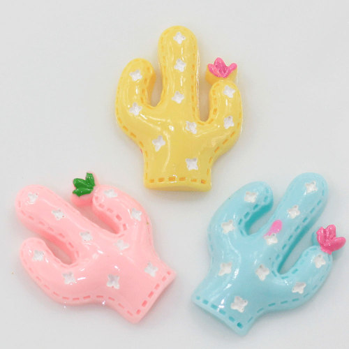 Miniature Kawaii Colorful Cactus Resin Flatback Cabochons For Phone Decor Scrapbooking DIY Embellishments Decoration Crafts