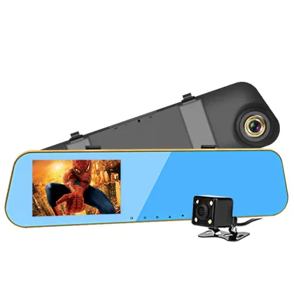 4.3 Inch Dual Lens Car Dash Cam 720P Black Box with Rearview Mirror Camera