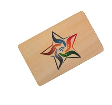 Carte NFC en bois personnalisée avec matériau en bambou et logo personnalisé: Types 213, 215, 216