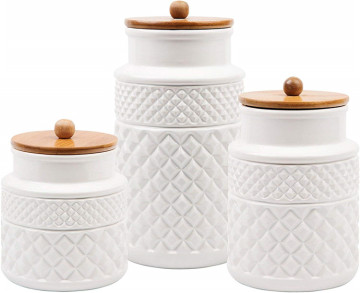 Custom Turkish Kitchen Canister with Embossed Pattern for Restaurants