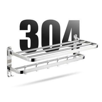 Stainless Steel Foldable Bath Towel Rack - Bathroom Accessories for Hotels