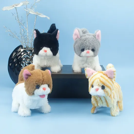 Children's electric toys cat new strange plush toys funny creative baby soft Kitty battery cat cute decompression
