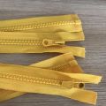 Promotional yellow plastic separating coat zippers