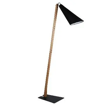 new style wood floor lamp with black lampshade