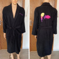 Luxo Custom Algodão preto Terry Towel Robe Robe