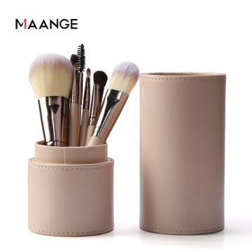 7-Piece Facial Brush Set with Lip Shaving and Eyebrow Brushes, Includes Case