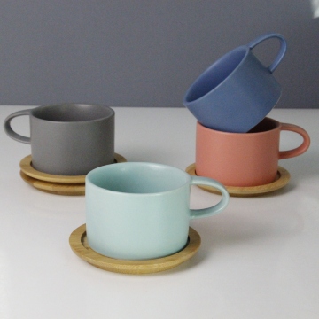 LEXI Ceramic Mug Set of 4: Customized Design and Logo for Home, Office, or Shop