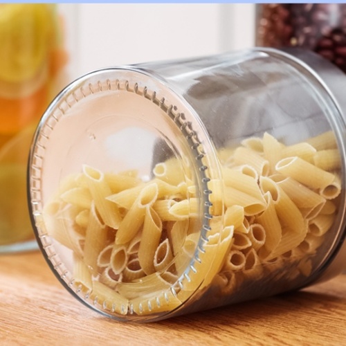 Jarra selada de vidro premium para armazenamento de cozinha