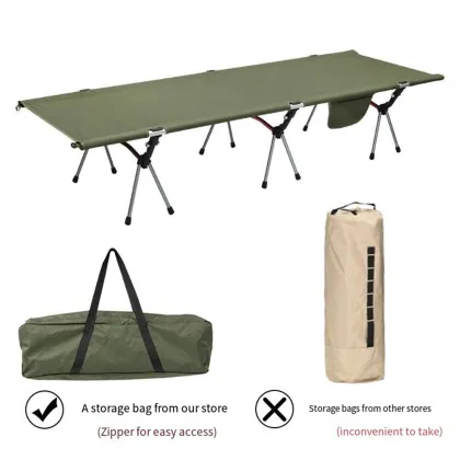 Oem Multifuncional Ultralight Aluminium Alloy Adjustable Height Single Folding Outdoor Portable Camping Bed Cot For Nap