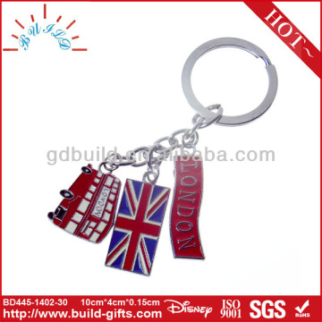 Bus Flag custom metal keychain