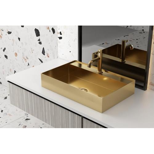 Gold Handmade Single Basin Bathroom Sink
