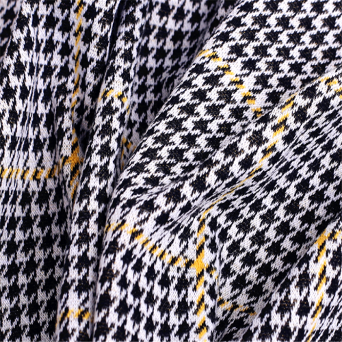 Customized Knitted Plaid Polyester Jacquard Fabric