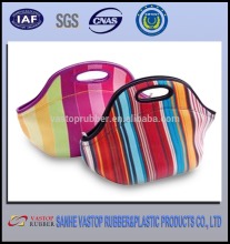 Neoprene Lunch bag with Customized Embossed Pattern