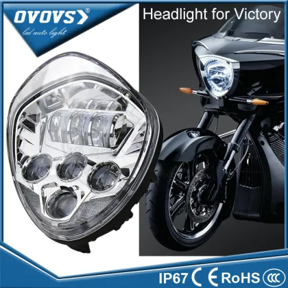 OVOVS 2016 new Headlight chrome black Vic-tory Motorcycle LED Headlights Kit