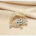 Guofeng peony feather brooch
