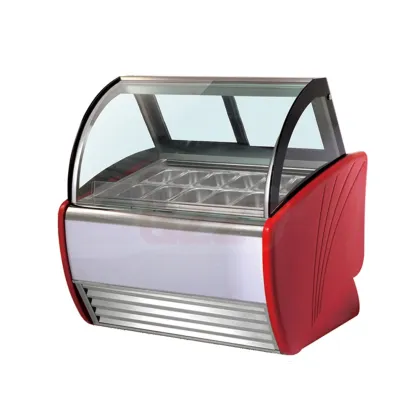 Stainless Steel Gelato and Ice Cream Display Freezer with SECOP Compressor