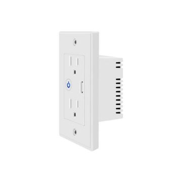 BSD49 Zigbee Tuya Smart Wall Socket 10A/16A US 2 AC USB No Neutral Wire with Capacitor