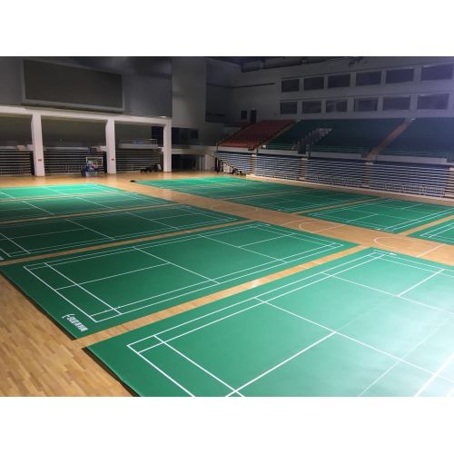 Piso esportivo de badminton interno para textura de areia de cristal de nível de evento BWF aprovado