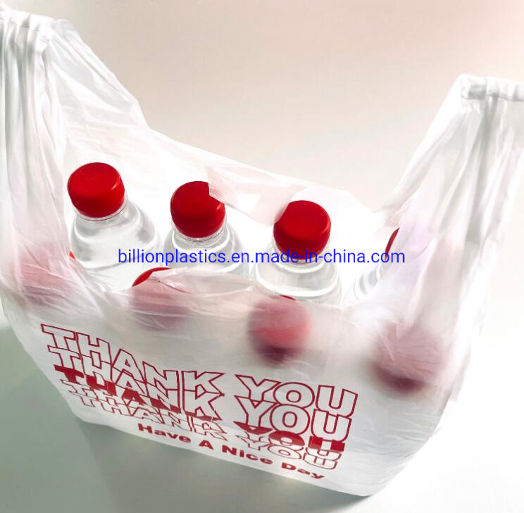 Wholesale Transparent Vest Custom Supermarket Plastic Shopping Custom Fruit Packaging Bag.