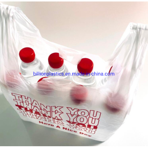 Wholesale Transparent Vest Custom Supermarket Plastic Shopping Custom Fruit Packaging Bag.