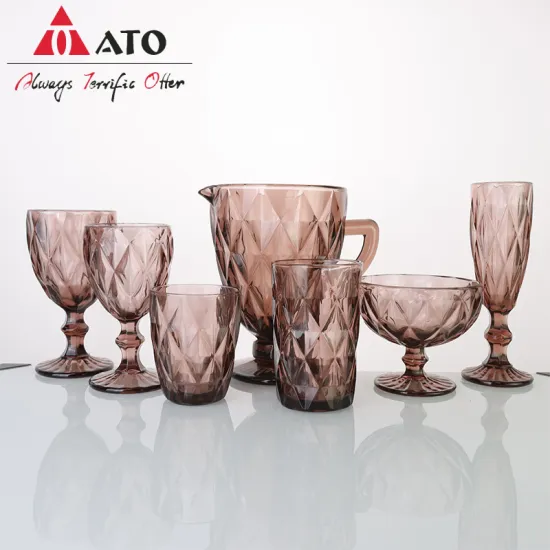 ATO vintage drinking glassware goblet crystal glass set