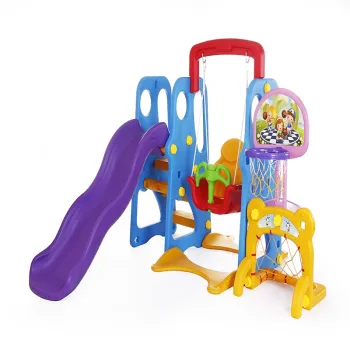 5-in-1 Indoor Playground Plastic Slide for Boys and Girls
