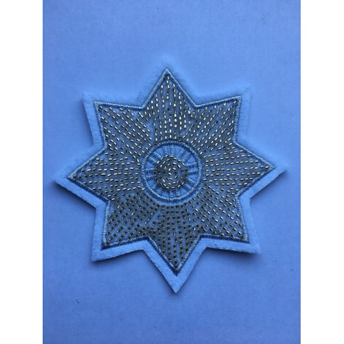 kristal el yapımı çiçek boncuklu yıldız nakış yamaları