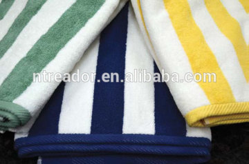 100% cotton blue striped pool towels