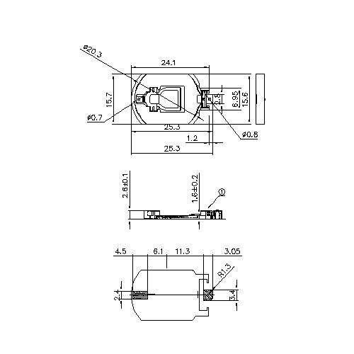 Münzzellhalter für CR2016