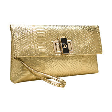 Golden color of crocodile wallet