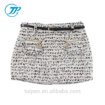 Stylish Girls Skirt 100% Cotton Printed Mini Winter Skirt Girls Dresses With Belt